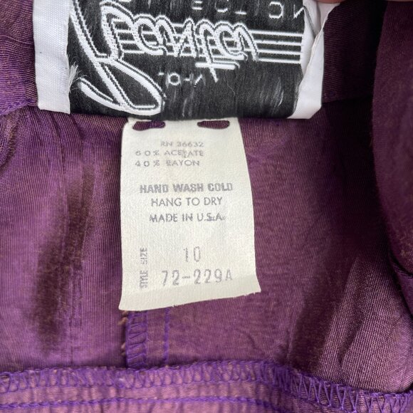 Vintage Shirtdress 80s John Ranta Iridescent Purple Shirt Dress| Size Large - Picture 13 of 16